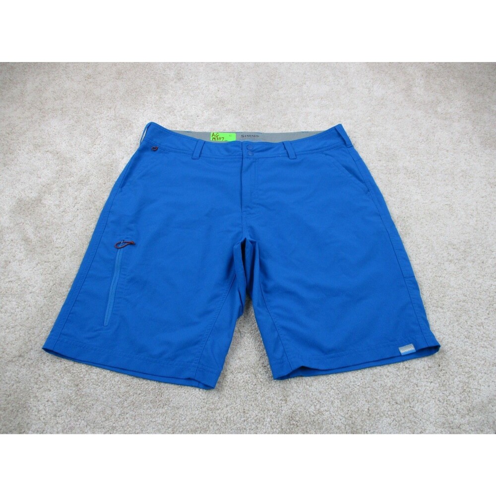 Simms Swim Trunks Mens 36 Blue Solarflex Board Shorts Fishing Bathing Suit